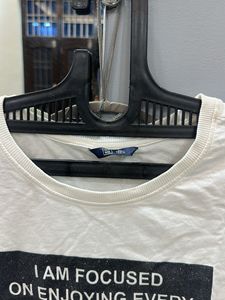 White Graphic Print Top