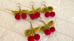 Cherry 🍒 Crochet Keychain