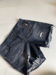 Black Denim Shorts