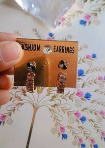 Gold Plated Studs And Earrings (COMBO)
