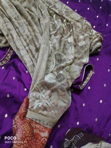 Purple Embroidered Long Gown