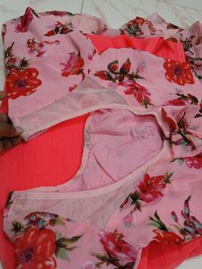 Ruffle Saree With Blouse