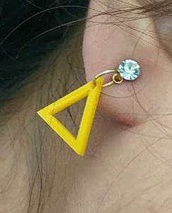 Yellow Triangle Earrings