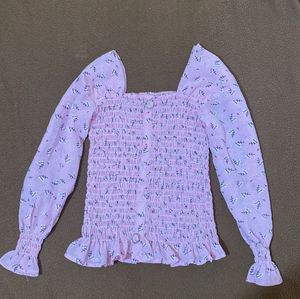 Floral Print Smocked Top