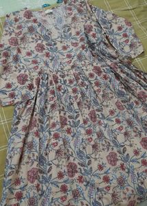 Cotton Floral Printed Angrakha Kurta