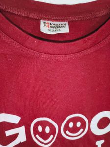 Cute Maroon Smile Tee