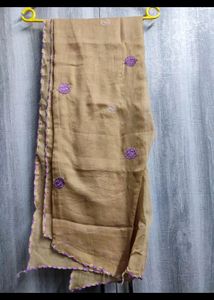 Purple Cream Ethnic Wear With Dupatta