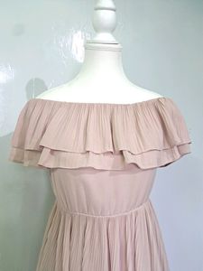 Blush Off-Shoulder Ruffle Dress