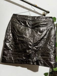 Black Faux Leather Mini Skirt