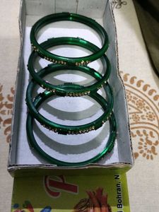 Green &amp; Gold Bangle Set