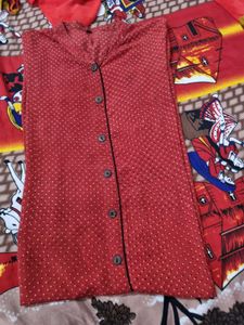 Max Red Printed Kurti