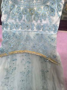 Elegant Blue Embroidered Dress