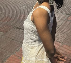 White Embroidered Sleeveless Top