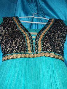 Teal &amp; Gold Embellished Dress