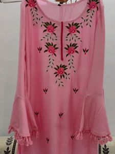 Embroidery Work Kurti With Dhoti