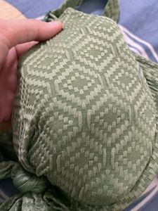 CALZEDONIA Bikini Bra Green Knotted Top