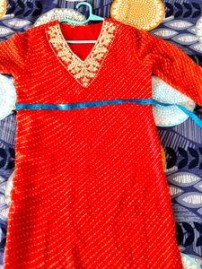 Lehariya Orange  Gotta Patti Embroidered Kurta
