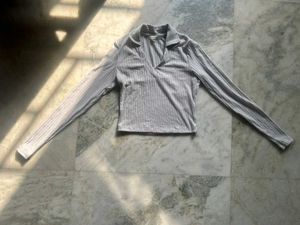 Ribbed Long Sleeve Crop Top