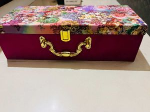 Floral Trinket Box with Three Decorative Jars New