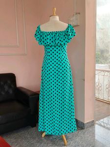 Mint Green Polka Dot Maxi Dress