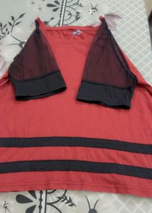 Red &amp; Black Striped T-Shirt