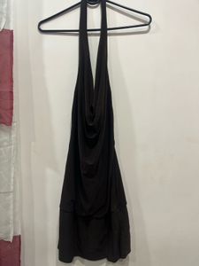 Brown Halter Mini Dress
