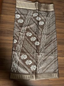 Brown Printed Saree