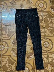 Paisley Print Black Pants