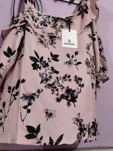 Pink Floral One Strap Top New Bust 30/32 Xs