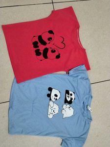 combo women Cute Panda Print T-Shirts