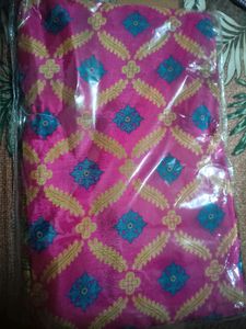 Pink Garden Silk Saree With Attached Blouse Peace