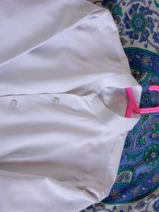 White Mandarin Collar Shirt