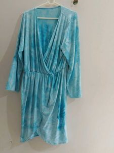 Tie-Dye Mini Wrap Dress