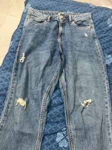 Ripped Wide Leg Jeans