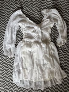 White Flowy Mini Dress