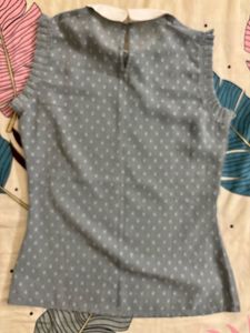 Chic Grey Polka Dot Top