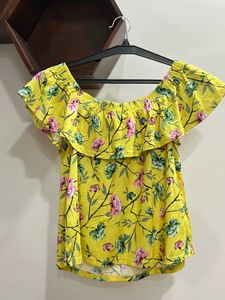 Bright Floral Off-Shoulder Top