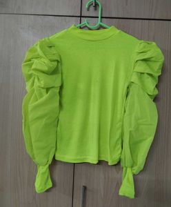 NEON PUFF SLEEVE TOP ❤️