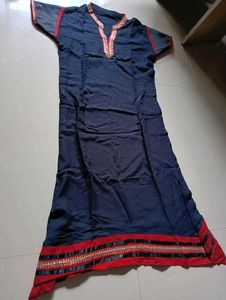 Women Black A-line Asymmetric Kurta