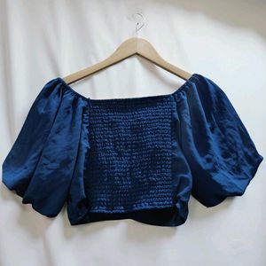 Chic Navy Ruched Top