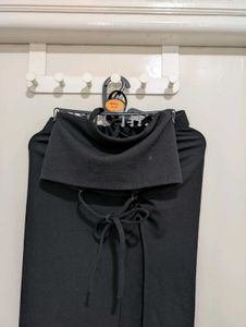Black Backless Top & Maxi Skirt With Slits