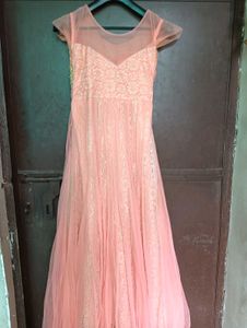 Elegant Peach Anarkali Gown