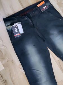 UNISEX Black Smoked 30waist Stretchable Jeans