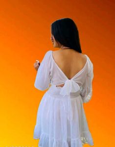 White Flowy Mini Dress