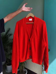 Red Knit Cardigan