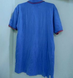 MEN&#39;S BLUE POLO NECK TSHIRT