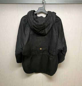 Unsex Black Hooded Parka Jacket