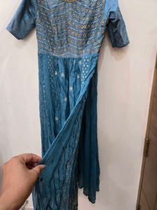 Slight Used Side Slit Kurti Palazzo And Dupatta