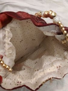 Maroon Velvet Potli Bag