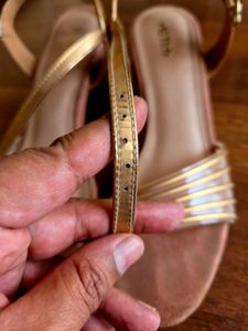 Metro Gold BLock Party Heels